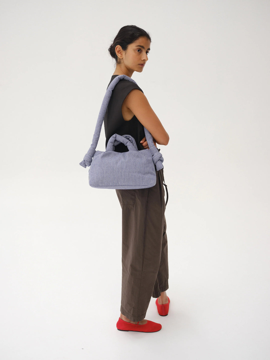 MiniOna Soft Bag - Cotton Navy Stripe