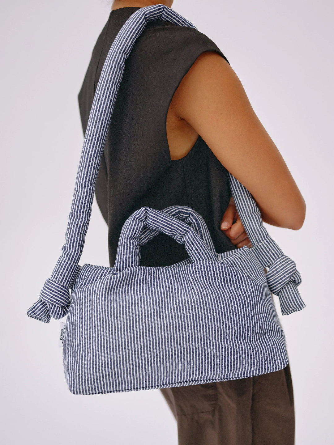 MiniOna Soft Bag - Cotton Navy Stripe