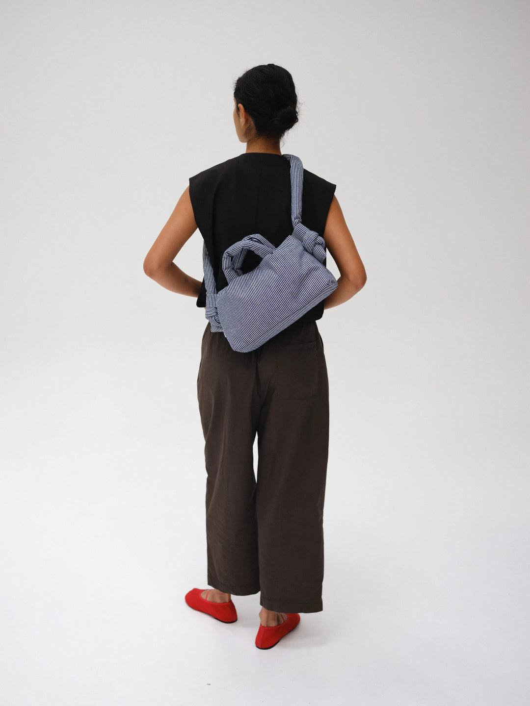 MiniOna Soft Bag - Cotton Navy Stripe