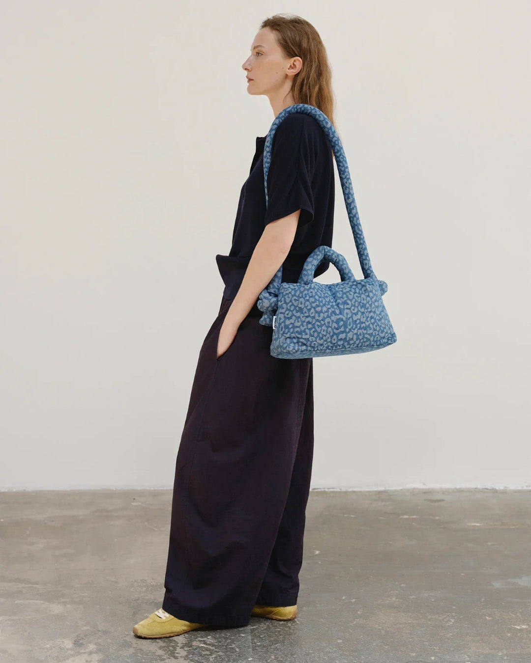 MiniOna Soft Bag - Leopard Denim