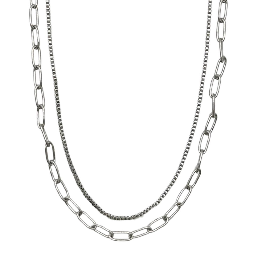 Silver Double Layer Feature Necklace - Waterproof