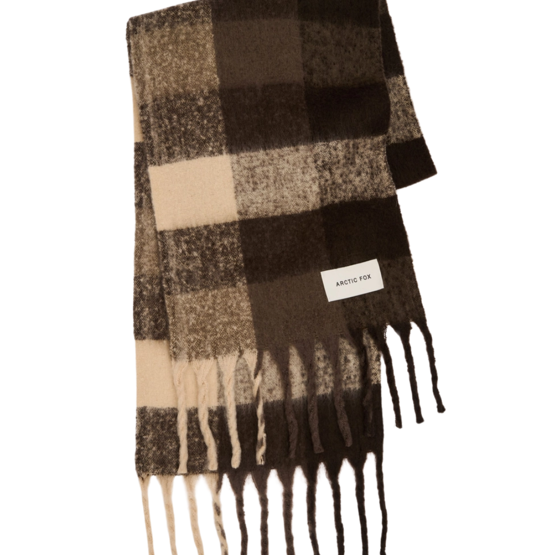 The Reykjavik Scarf - 100% Recycled - Brown Check