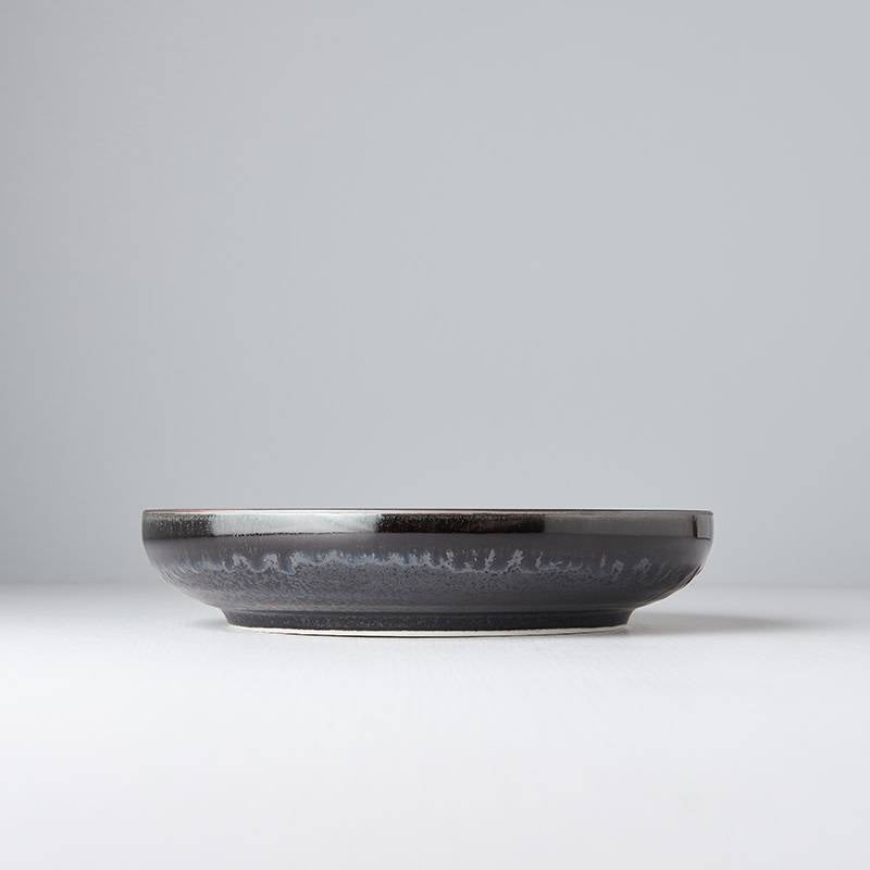 Matte Black High Rim Plate With Shiny Edge