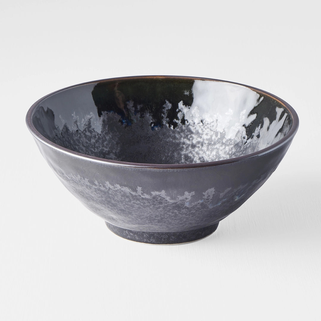Matte Black Udon Bowl With Shiny Edge
