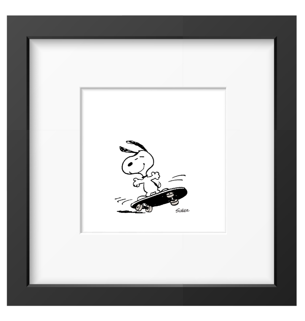 Peanuts Framed Print - Skateboard