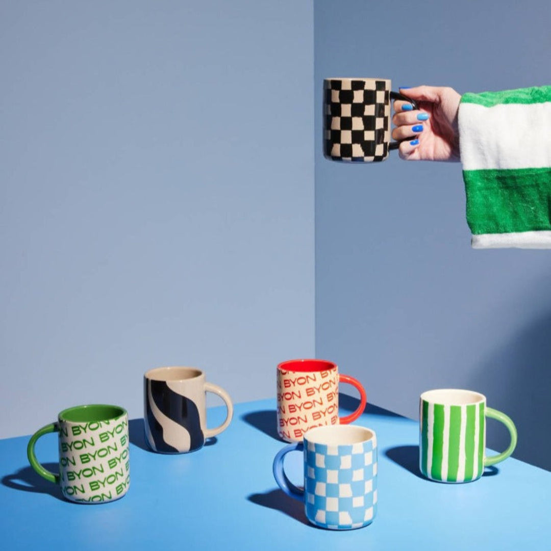 Liz Mug - Check Blue