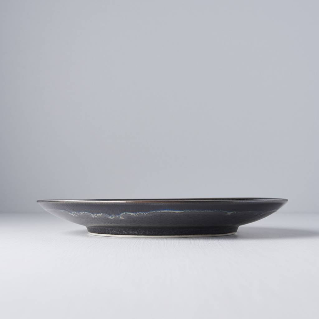 Matte Black Dinner Plate With Shiny Edge