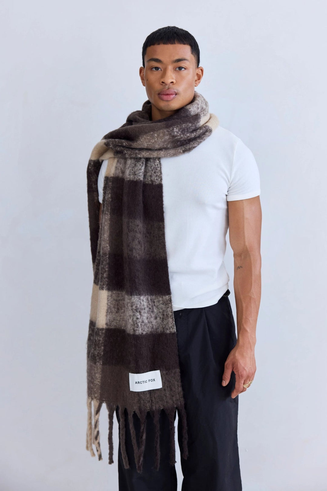 The Reykjavik Scarf - 100% Recycled - Brown Check