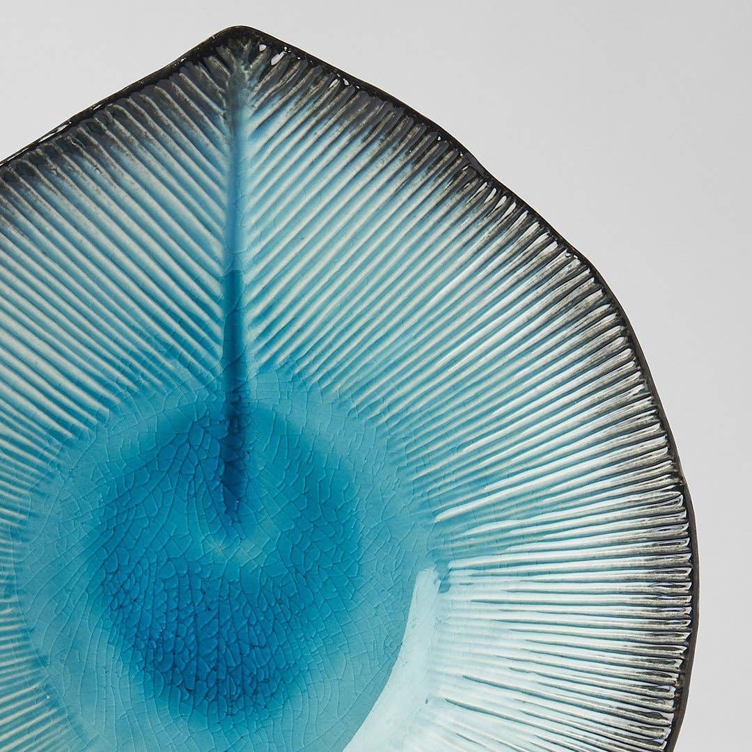 Sky Blue Ridged Plate, 16cm