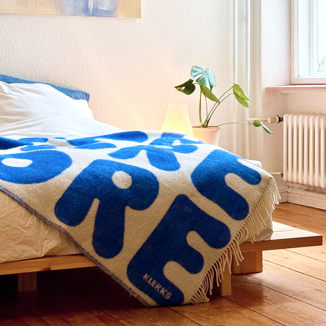 Klekks No. 11 - Wool Blanket - Blue