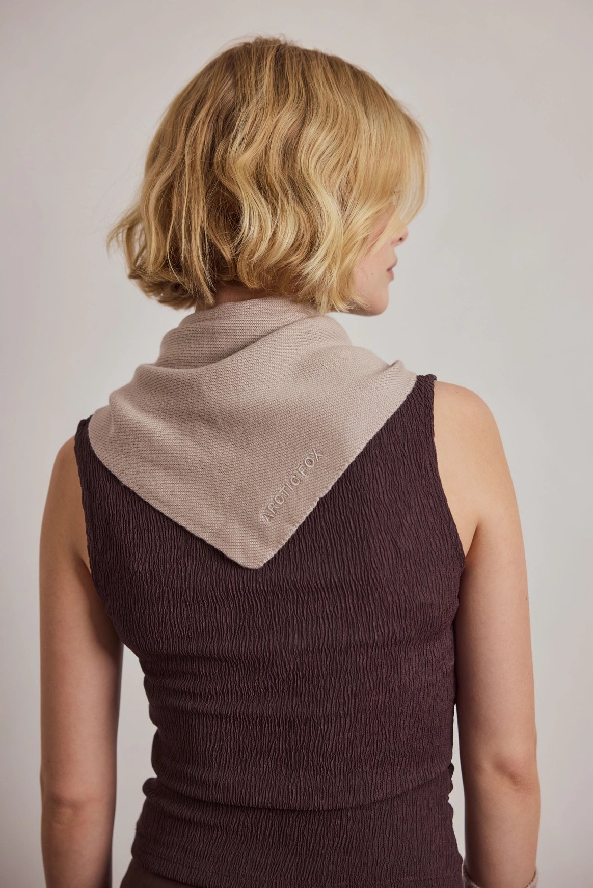 Merino Wool Triangle Scarf - Soft Taupe