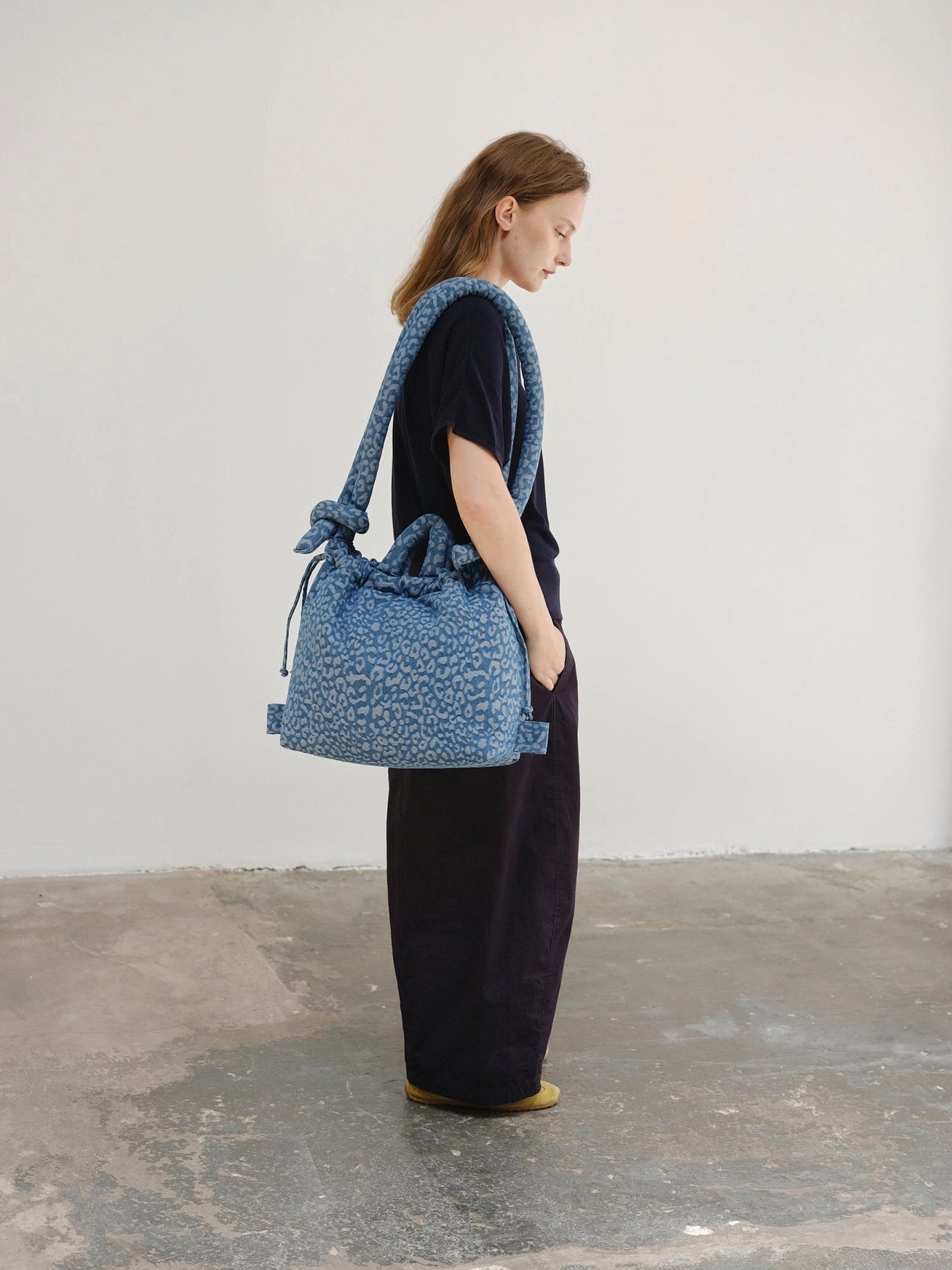 Ona Soft Bag - Leopard Denim