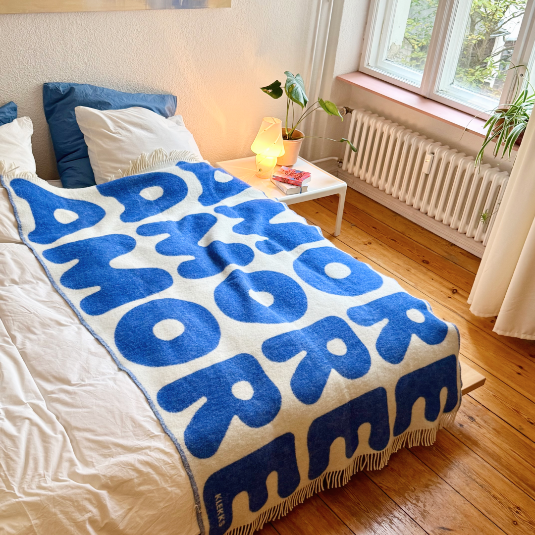 Klekks No. 11 - Wool Blanket - Blue