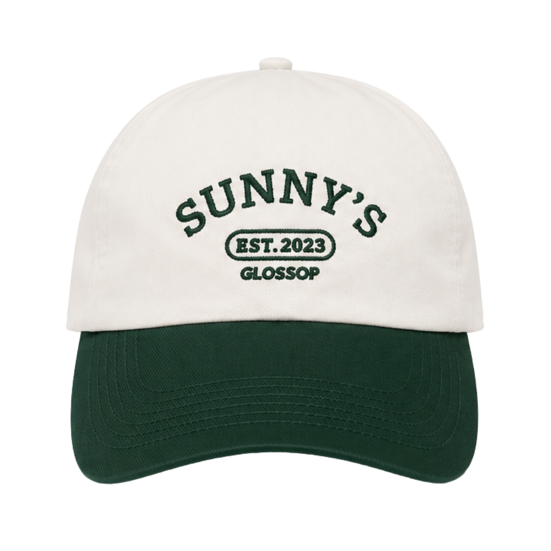 Athletic Cap - Off White / Forest Green