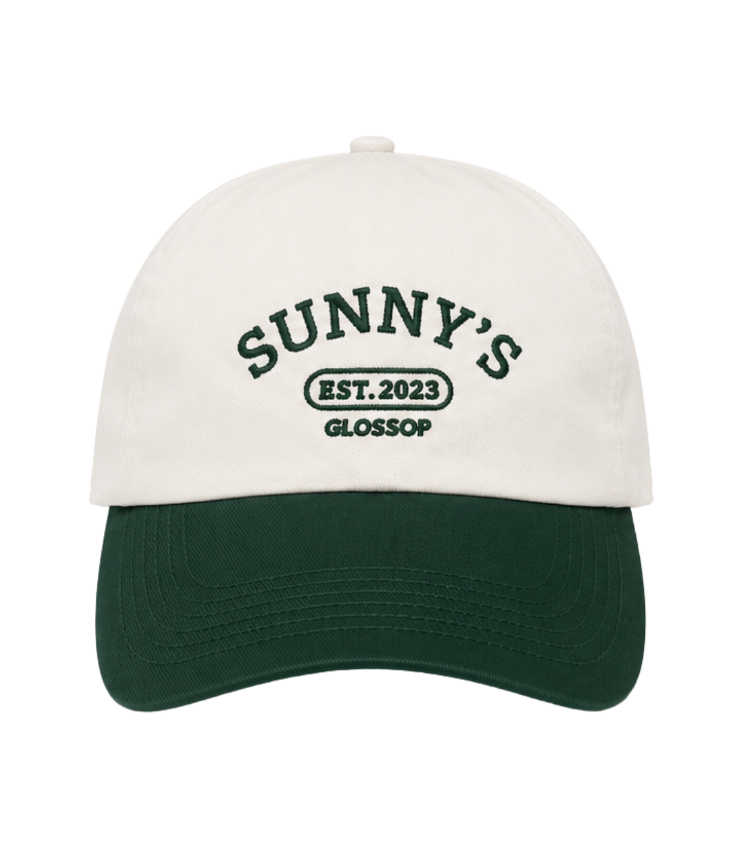 Athletic Cap - Off White / Forest Green