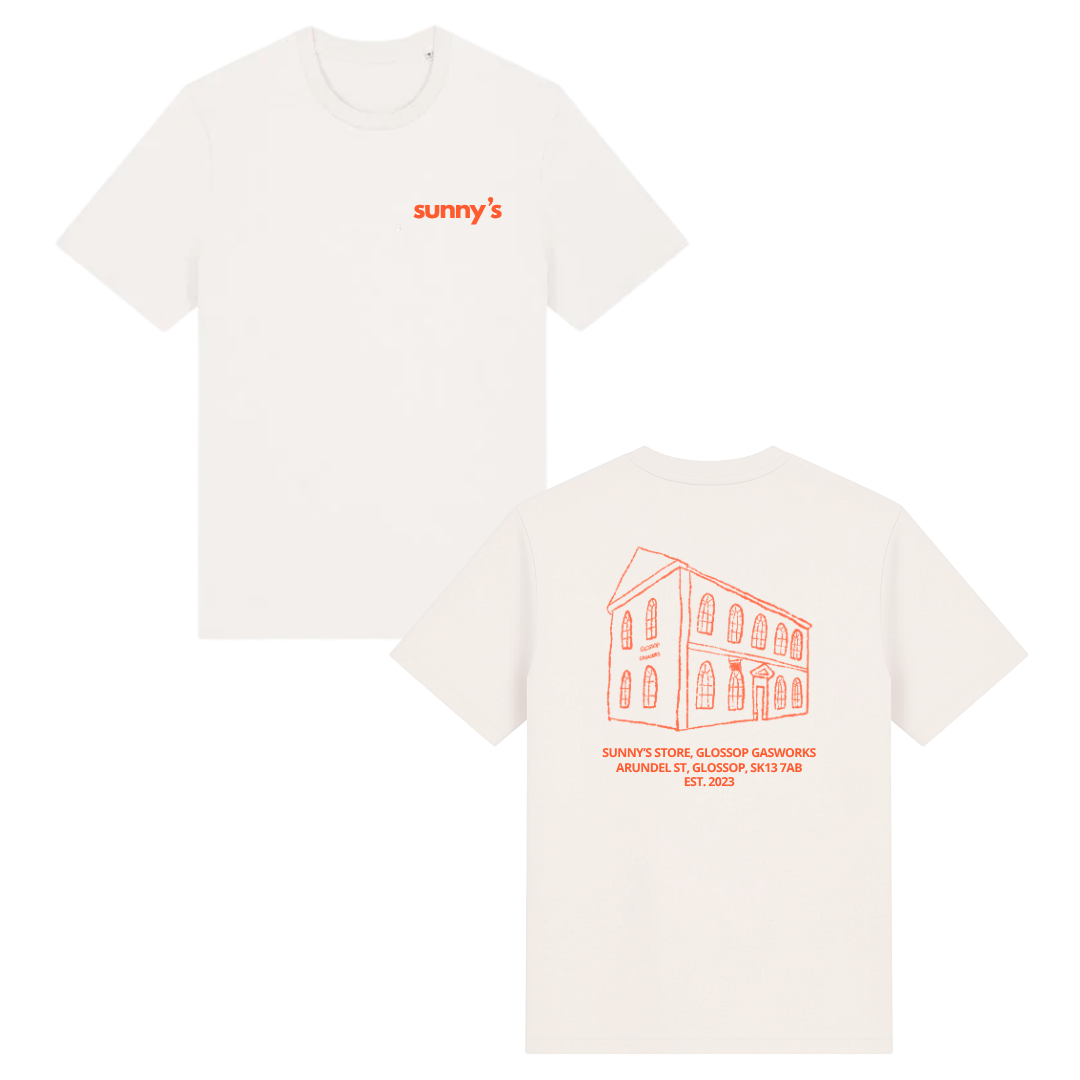 Gasworks Tee - Off White / Bright Orange