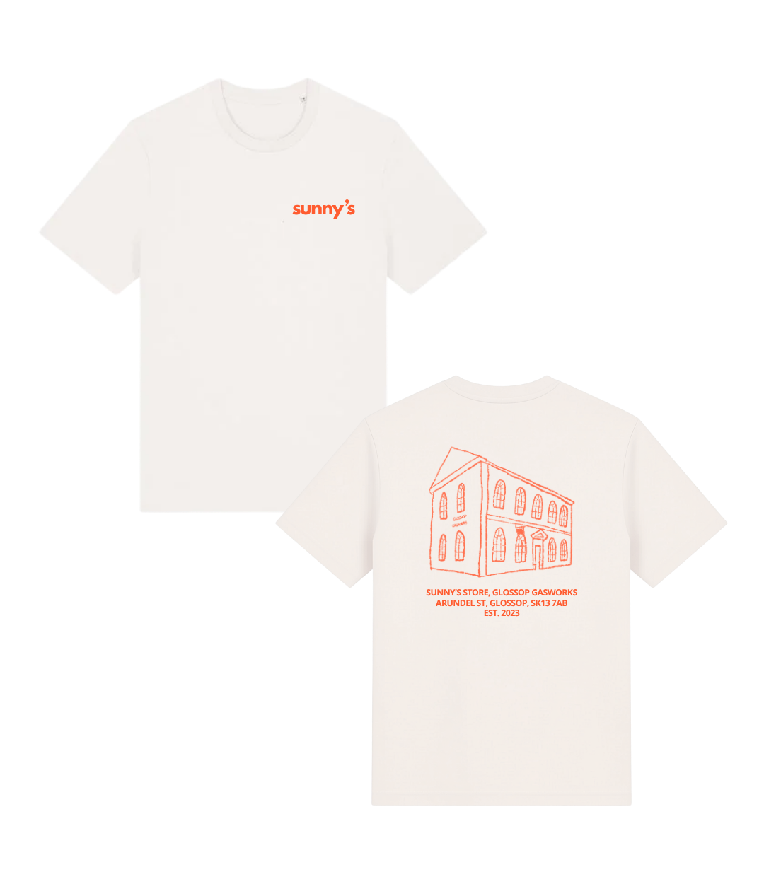 Gasworks Tee - Off White / Bright Orange