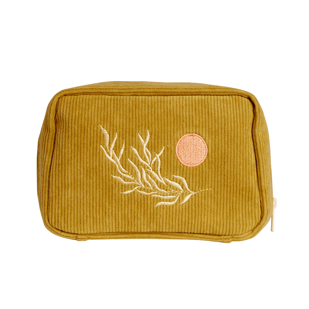 Corduroy Makeup Bag in Olive