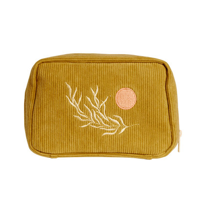 Corduroy Makeup Bag in Olive