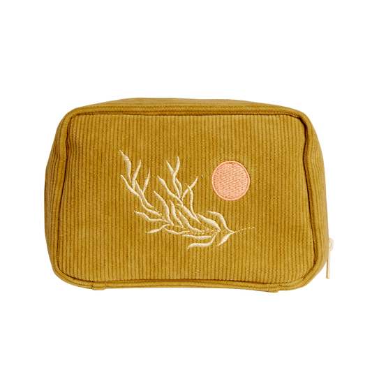 Corduroy Makeup Bag in Olive