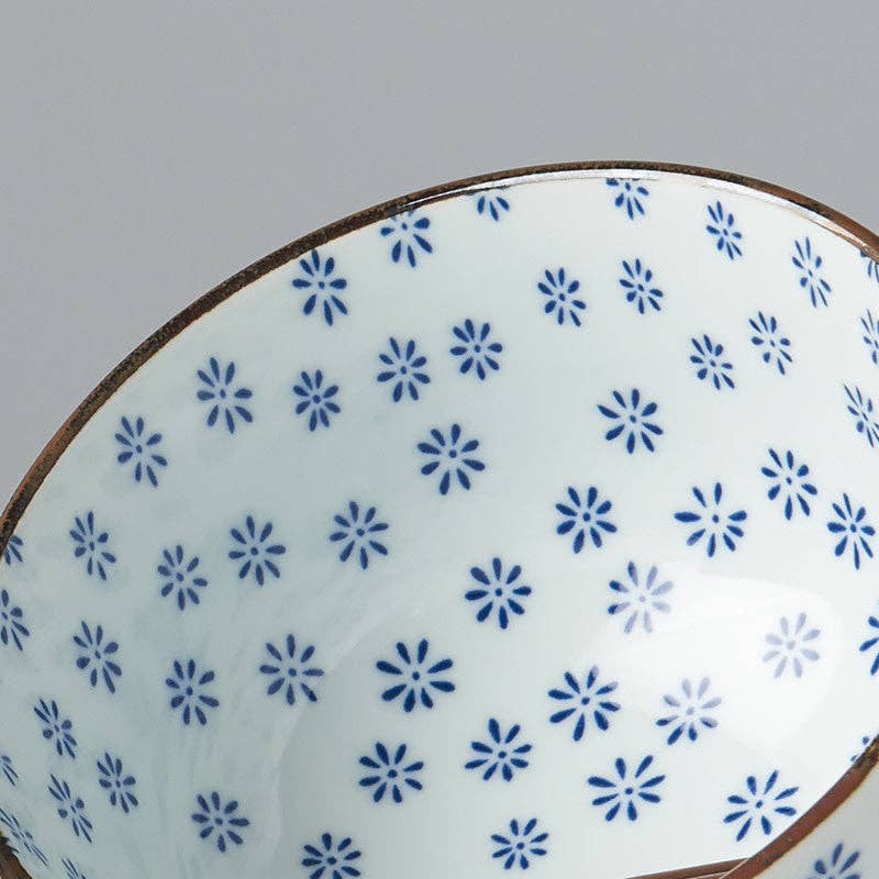 White With Blue Snowflake Bowls - 2 Piece Set