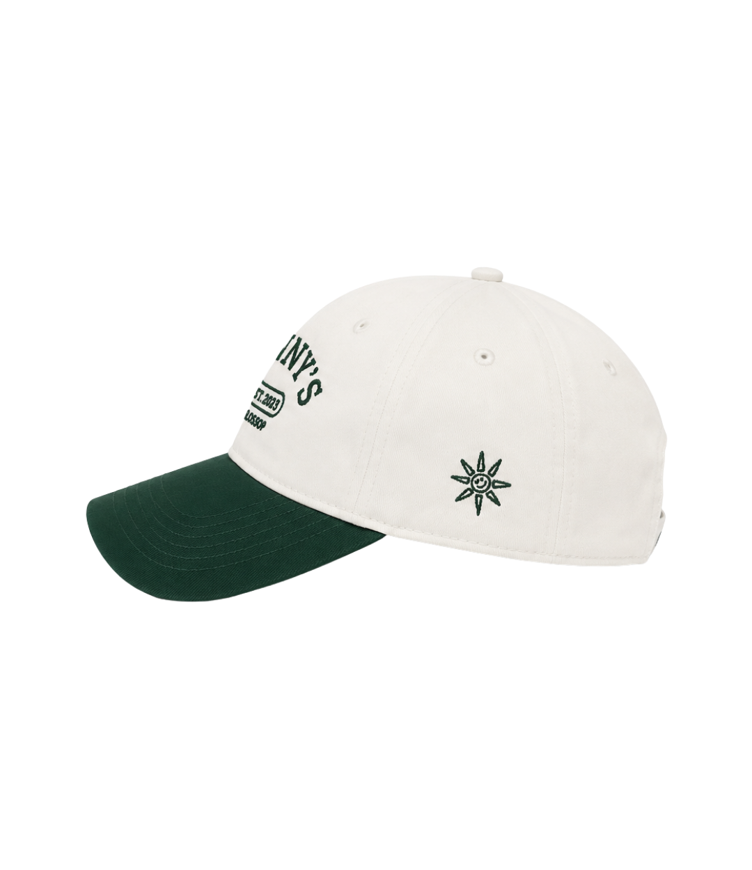 Athletic Cap - Off White / Forest Green