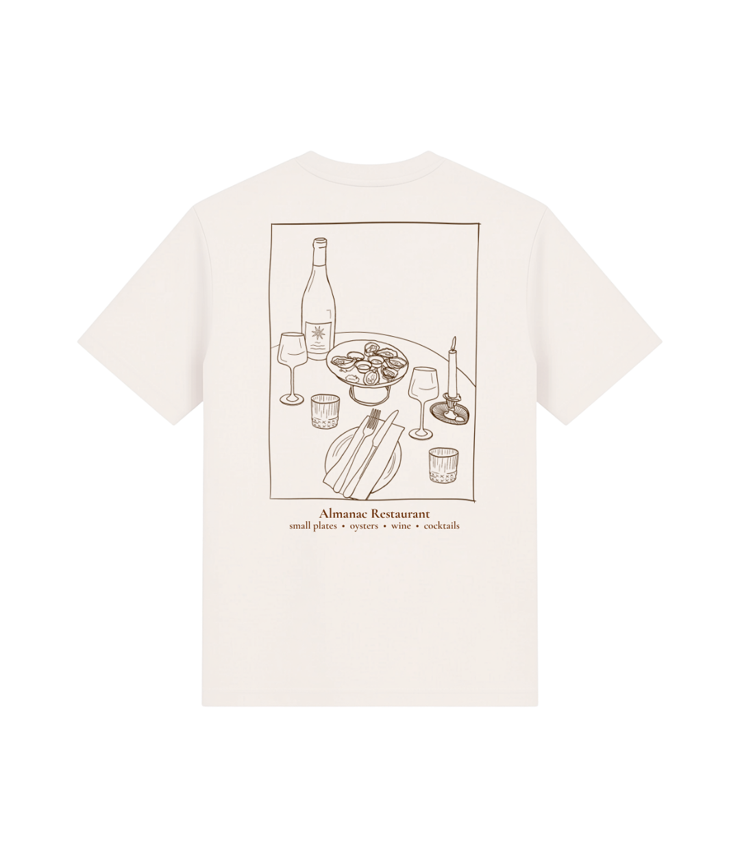 Sunny's x Almanac Tee - Off White / Chocolate Brown