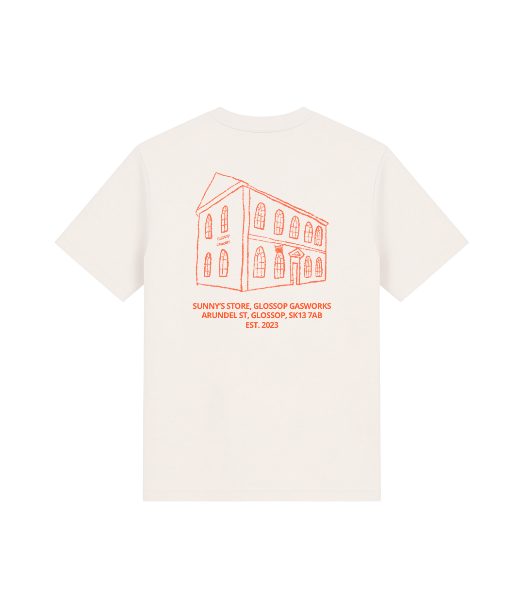 Gasworks Tee - Off White / Bright Orange