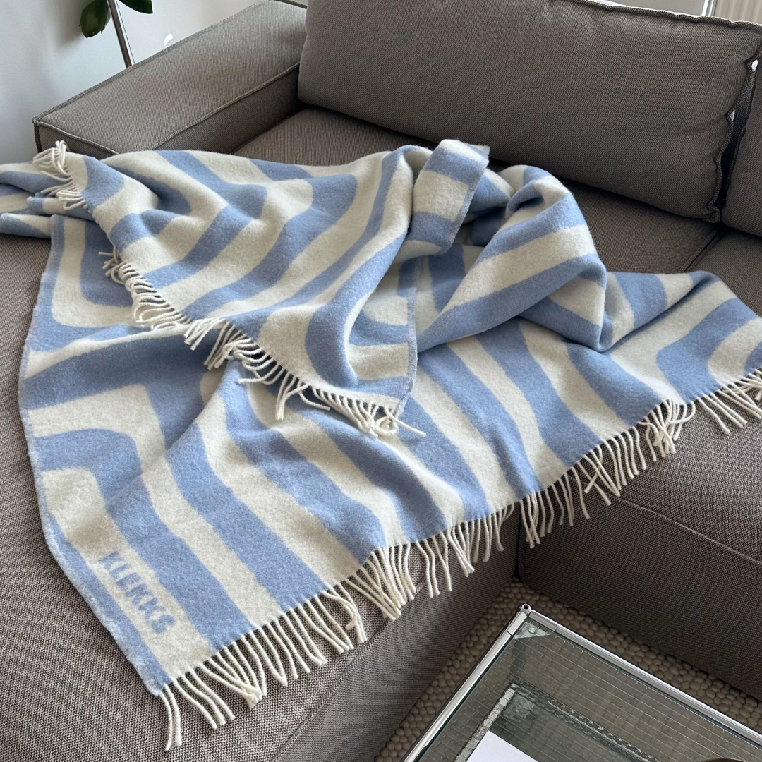 Klekks No. 34 - Wool blanket - Light Blue