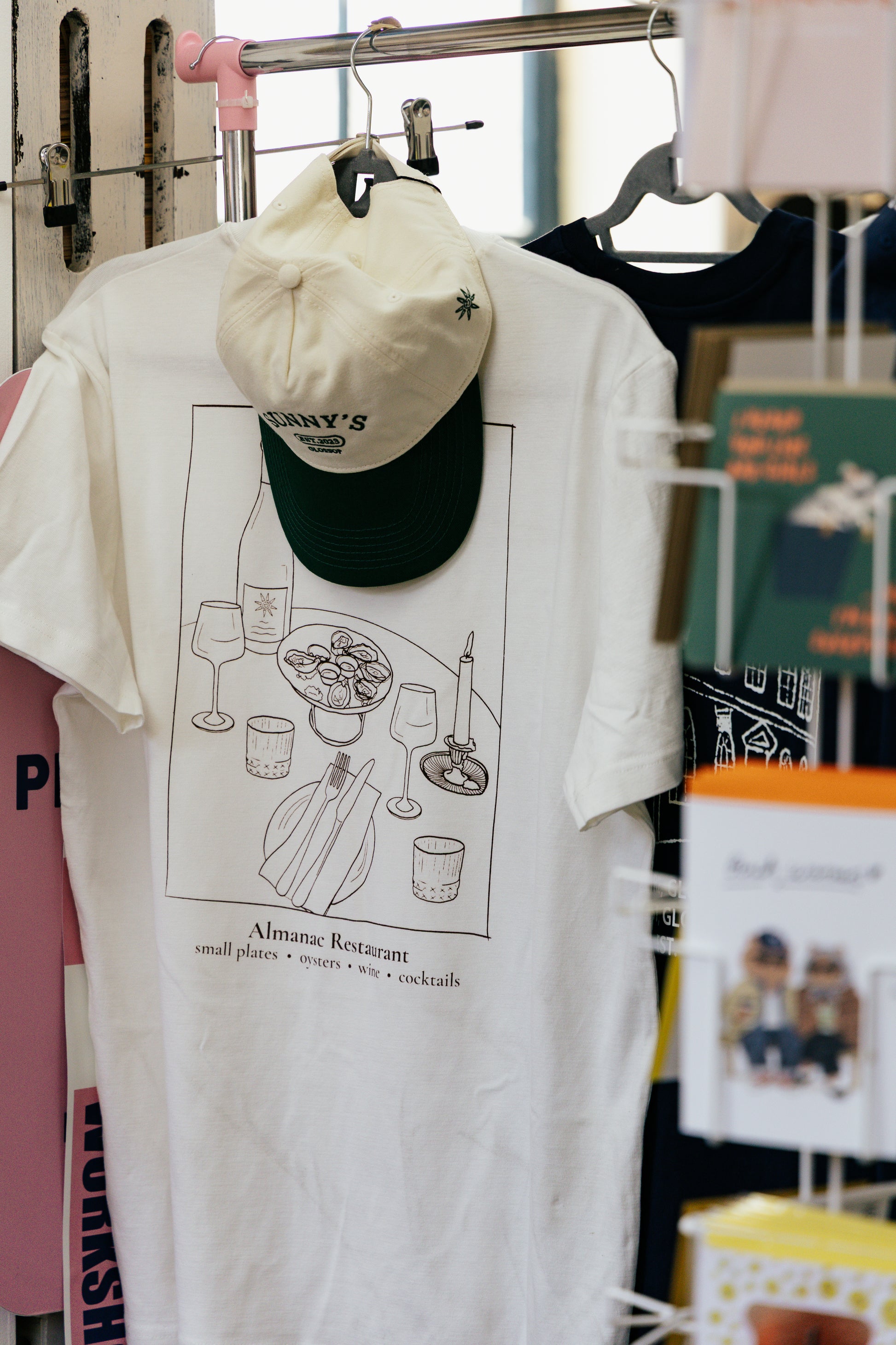 Athletic Cap - Off White / Forest Green