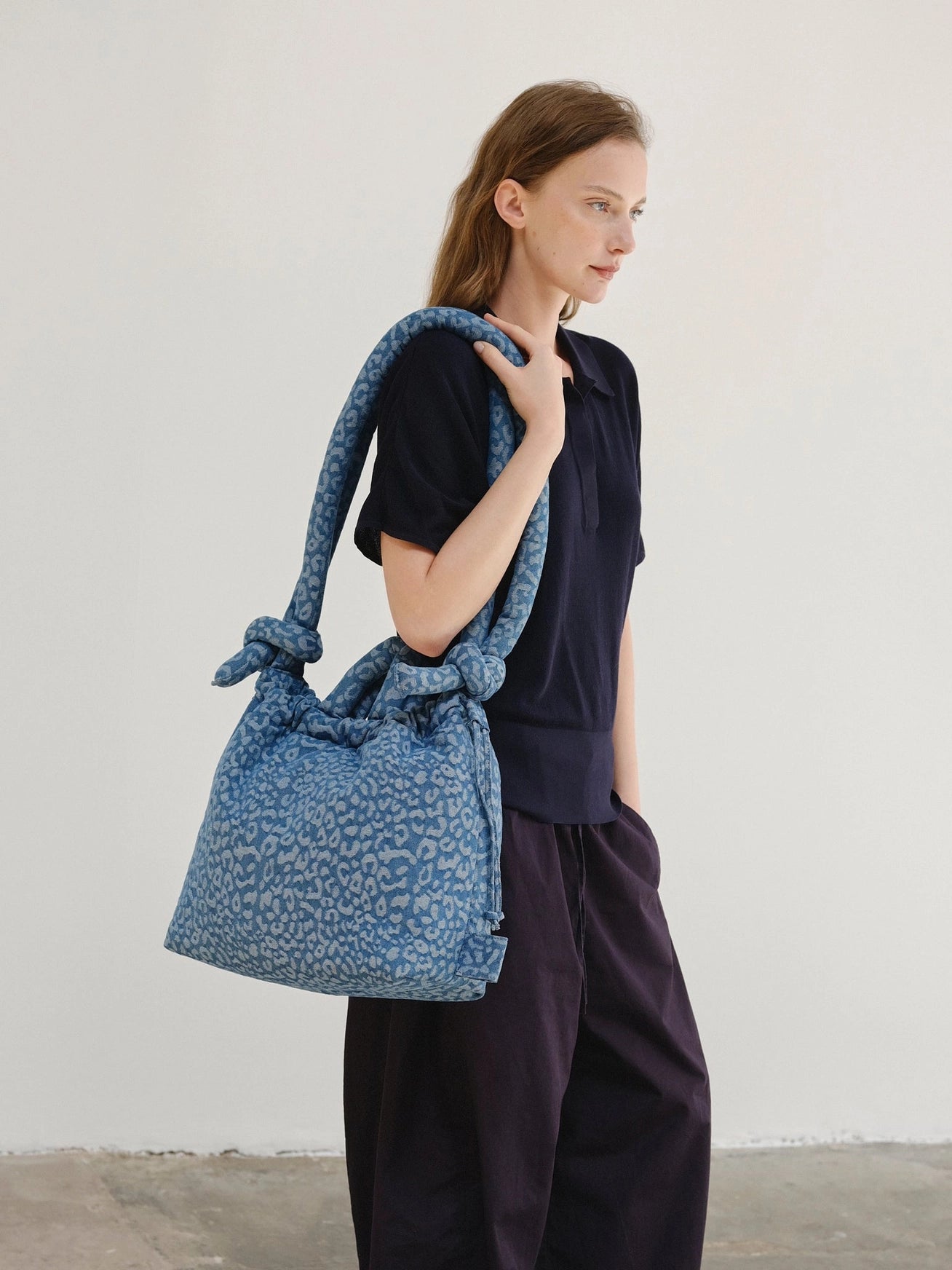 Ona Soft Bag - Leopard Denim