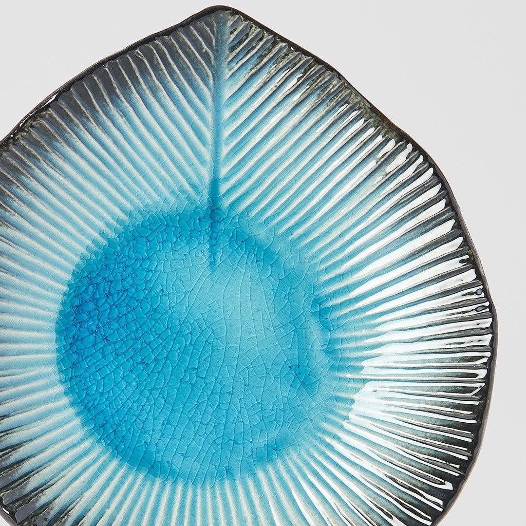 Sky Blue Ridged Plate, 16cm