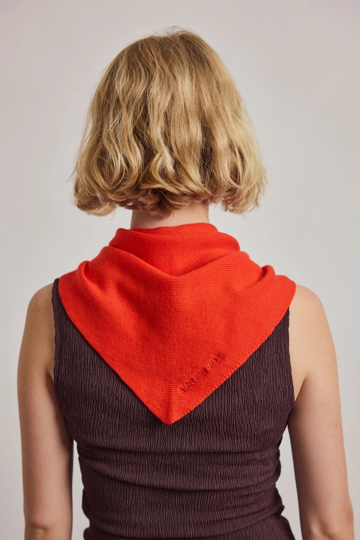 Merino Wool Triangle Scarf - Lava Red