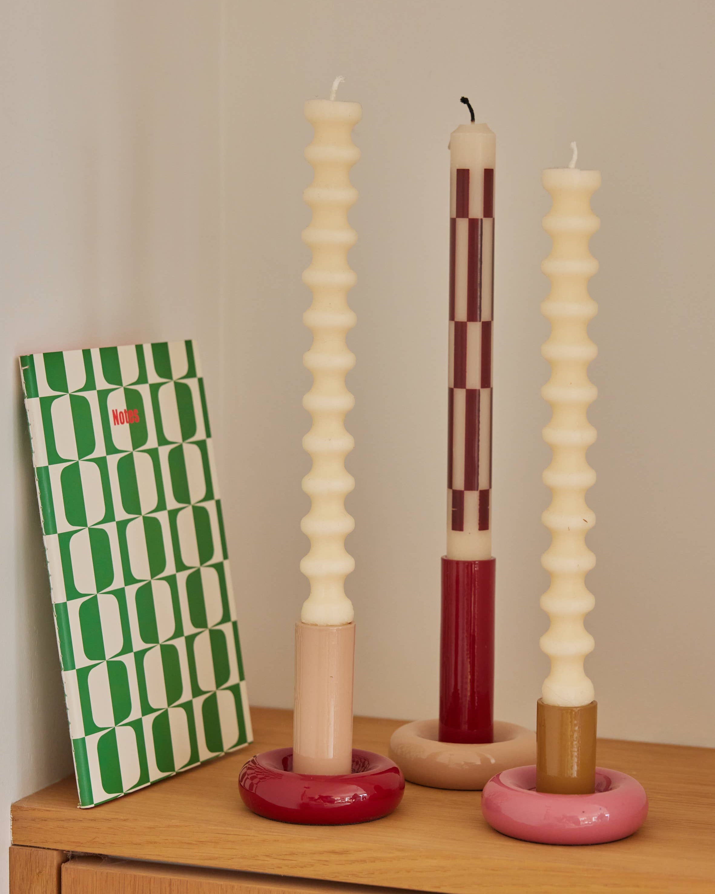 Donut Candle Holder L - Bordeaux