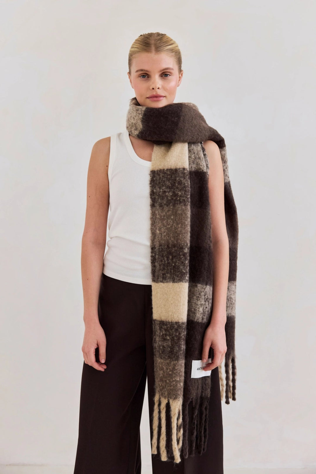 The Reykjavik Scarf - 100% Recycled - Brown Check
