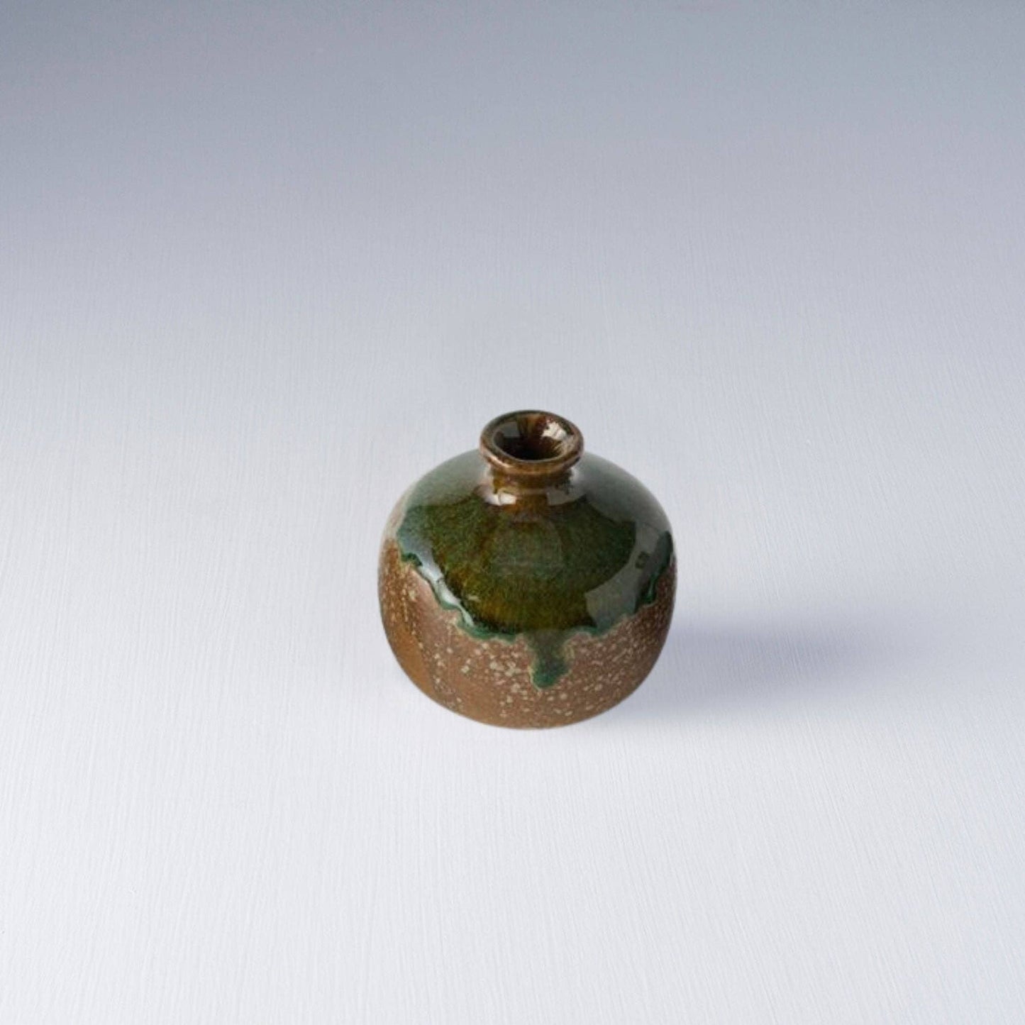 Round Green Drip Bud Vase