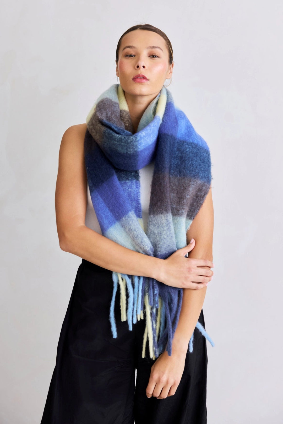 The Reykjavik Scarf - 100% Recycled - Blue Yellow