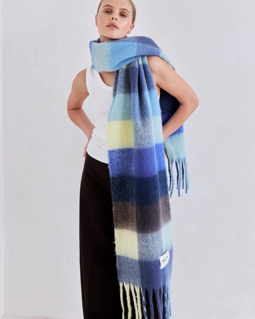The Reykjavik Scarf - 100% Recycled - Blue Yellow