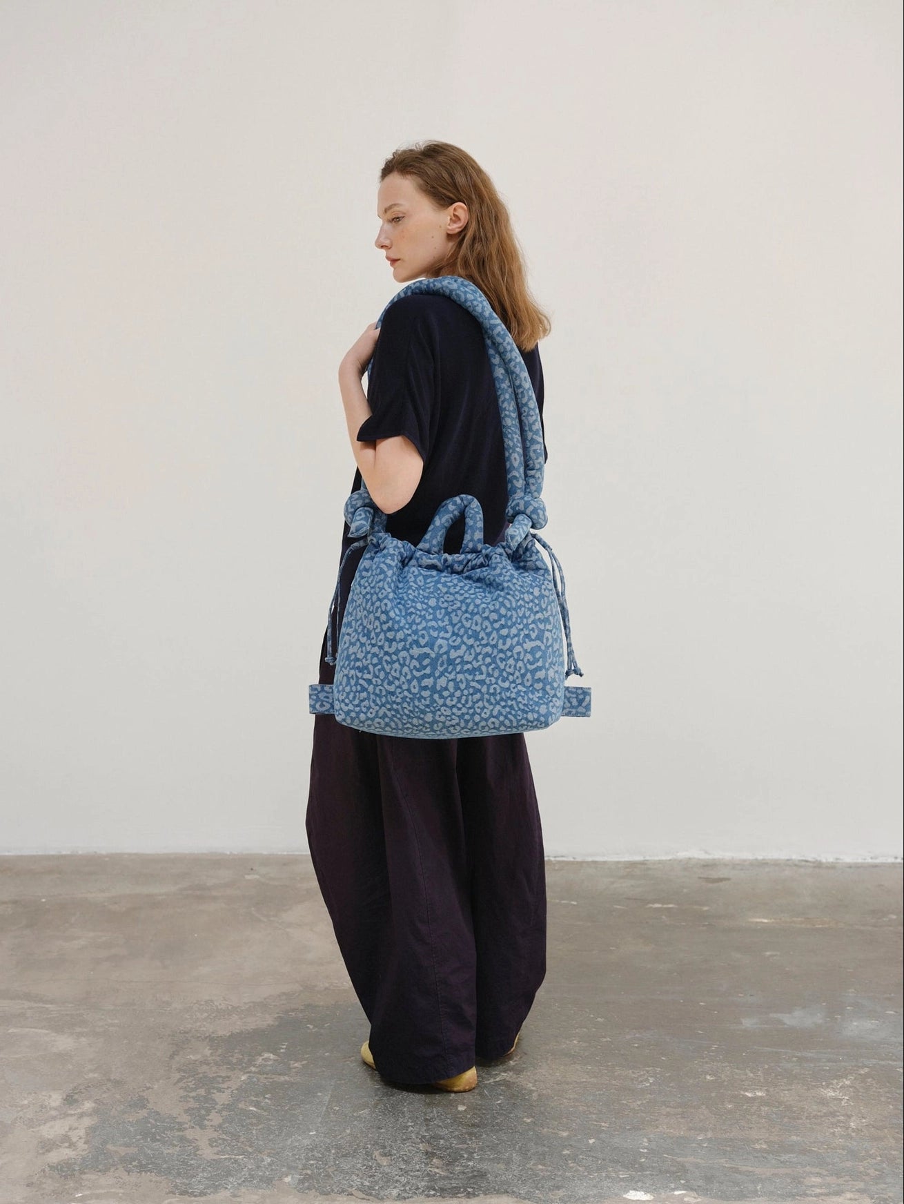 Ona Soft Bag - Leopard Denim