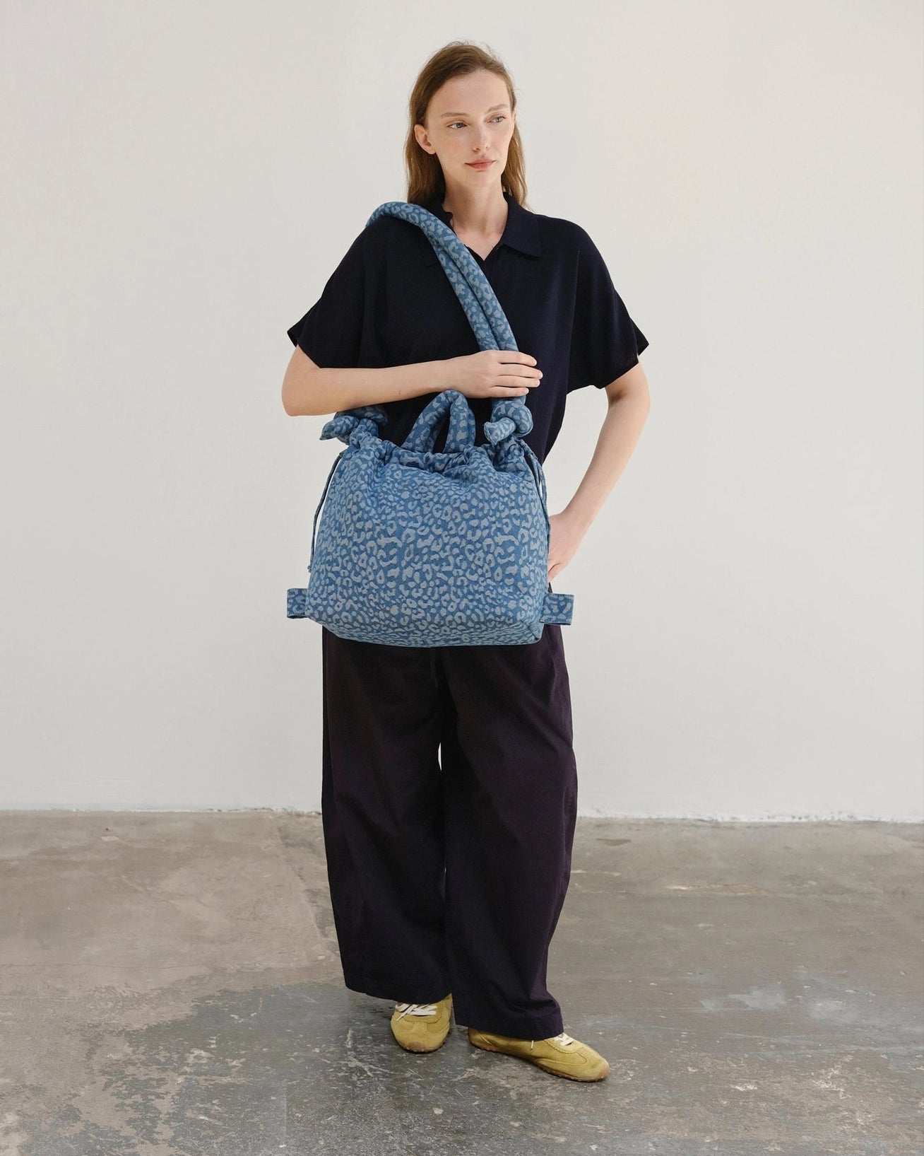 Ona Soft Bag - Leopard Denim