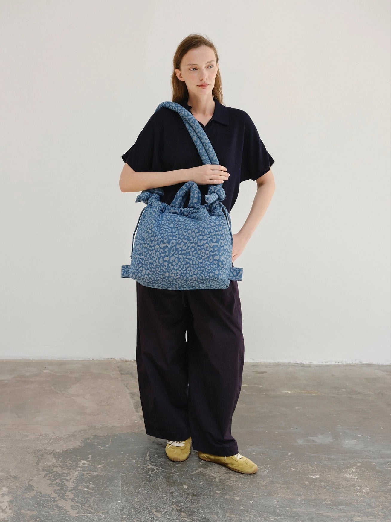 Ona Soft Bag - Leopard Denim