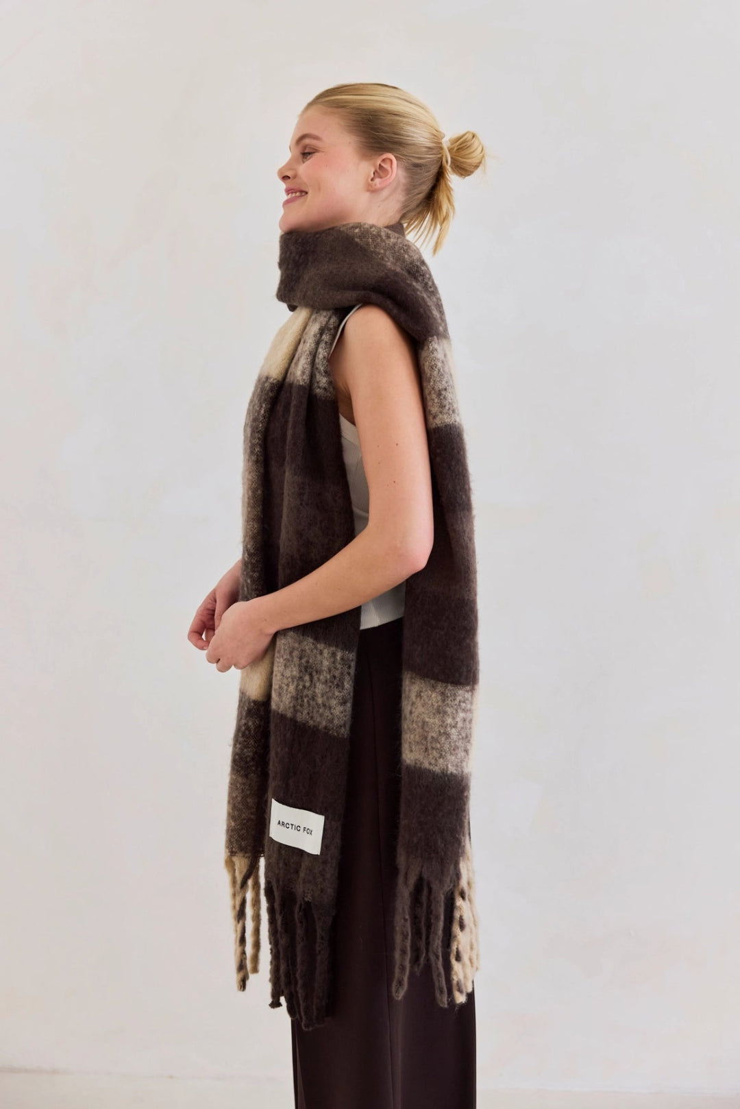 The Reykjavik Scarf - 100% Recycled - Brown Check