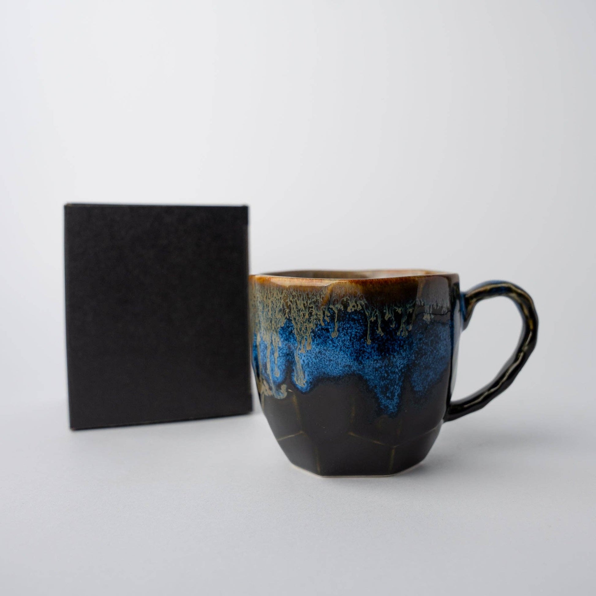 Gift Mug - Black & Bright Blue Drip