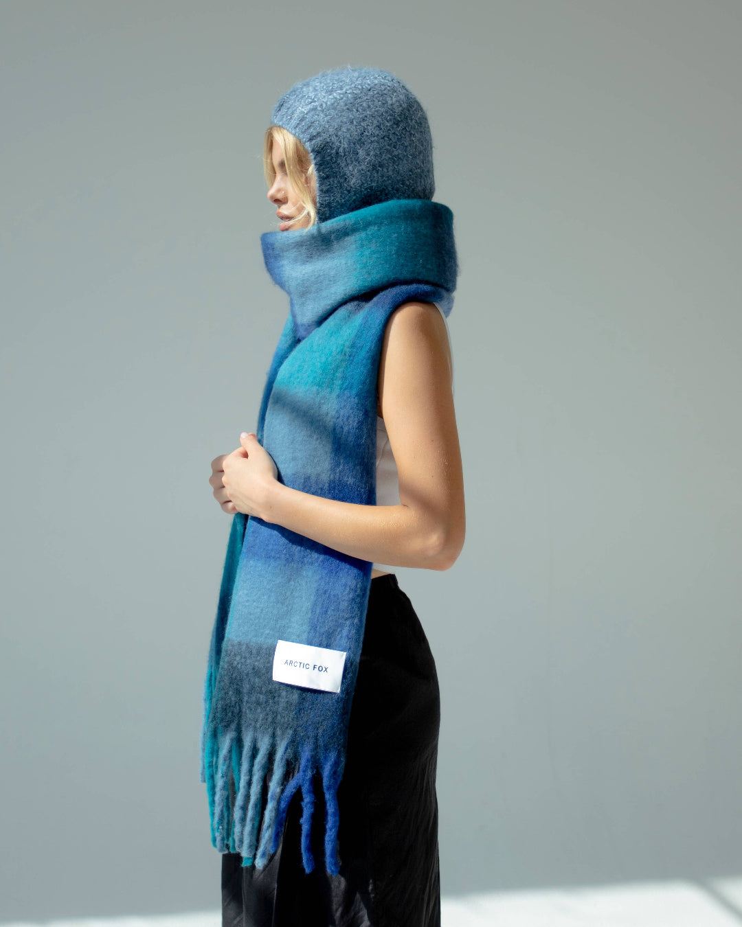The Reykjavik Scarf - 100% Recycled - Blue Check