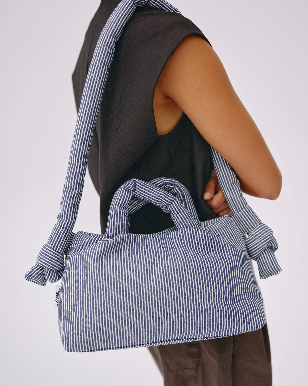 MiniOna Soft Bag - Cotton Navy Stripe