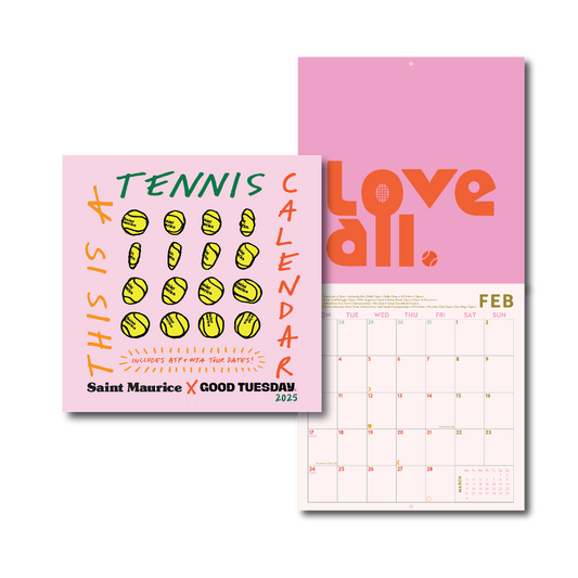 2025 Calendar - Tennis A4