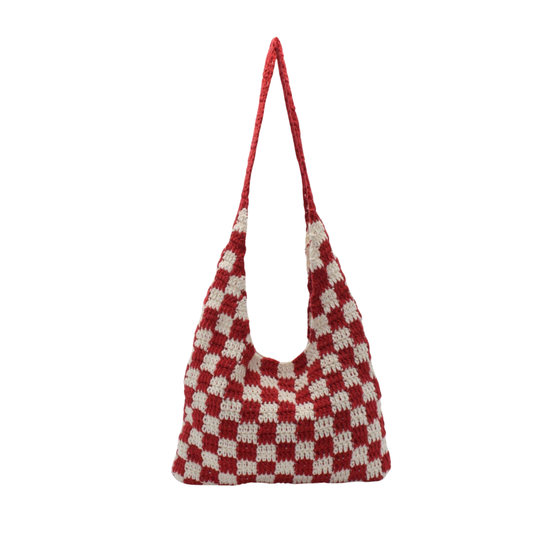 Checkered Crochet Bag