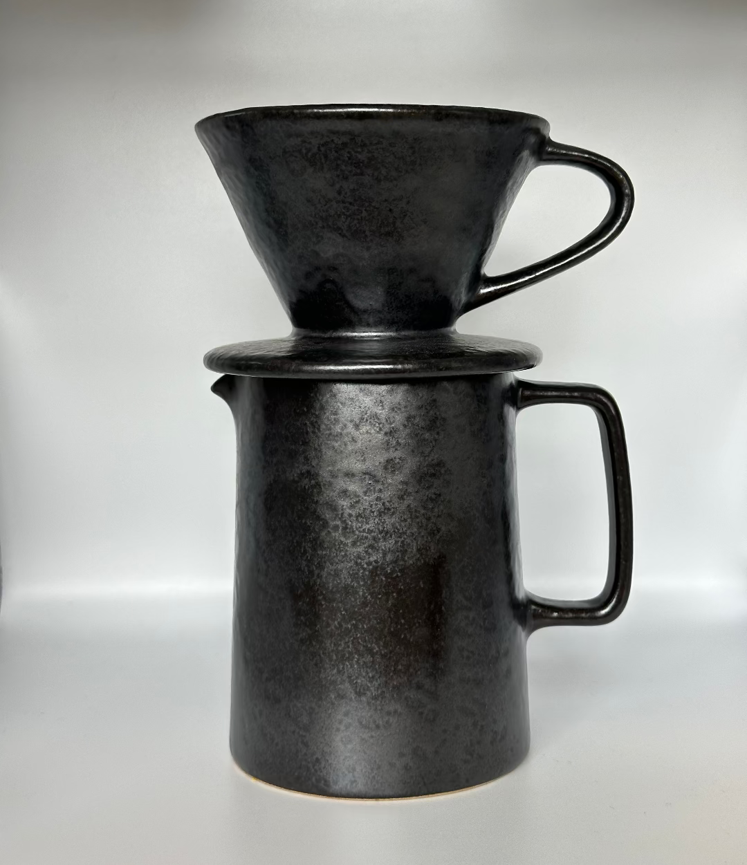 Black Luster Ceramic Coffee Dripper set