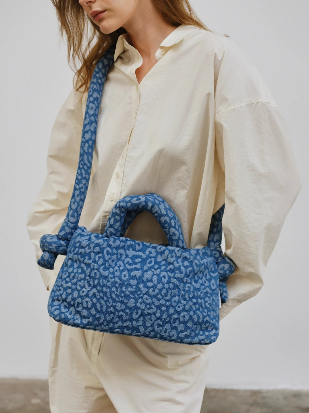 MiniOna Soft Bag - Leopard Denim