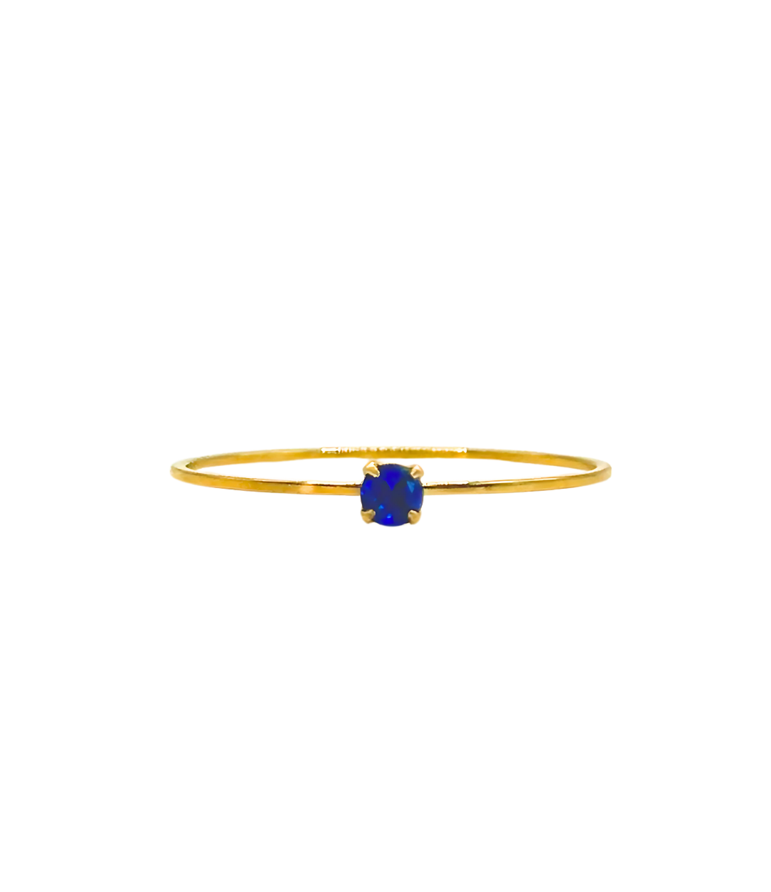 Gold Dainty Blue Gemstone Ring, Waterproof
